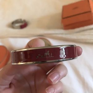 Hermès one size red bangle bracelet